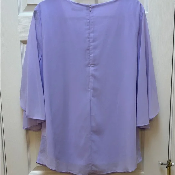 Acevog Lavender Chiffon Women's Blouse - Picture 6 of 9